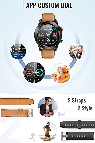 AGPTEK Smartwatch, Reloj Inteligente 1.3 Inch HD con Control de Oxígeno/presión Arterial/Monitoreo del Sueño, Pulsera Actividad de Fitness IP68 con Correa Repuesta para Hombre Mujer