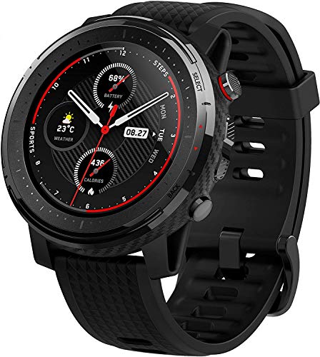 Amazfit Stratos 3 Smartwatch Fitness | 19 Modos Deportivos| 3 Modos GPS | 70 días Batería (Ahorro) | Sensor BioTracker | Notificaciones Inteligentes | GPS Globass Beidou & Galileo (Profesional)