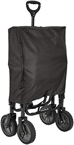 AmazonBasics - Carreta plegable para jardín y aire libre con bolsa de cubierta, negro