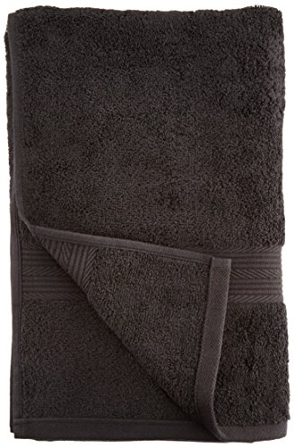 AmazonBasics - Juego de toallas (colores resistentes, 2 toallas de baño), color negro