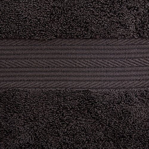 AmazonBasics - Juego de toallas (colores resistentes, 2 toallas de baño), color negro