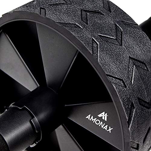 Amonax - Rodillera convertible para abdominales (con alfombrilla de rodilla) Juego de ruedas dobles con modos de entrenamiento de fuerza de fitness dual en el gimnasio o el hogar