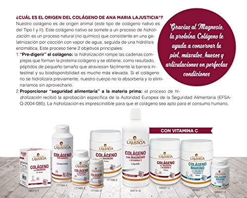 Ana Maria Lajusticia - Colágeno con magnesio – 900 comprimidos articulaciones fuertes y piel tersa. Regenerador de tejidos con colageno hidrolizado tipo 1 y tipo 2. Envase para 150 días de tratamiento