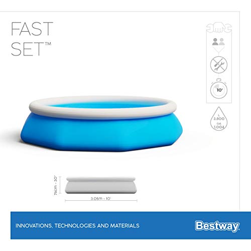Bestway Fast Set Juego de Piscina con Bomba de Filtro, Azul, 305 x 76 cm