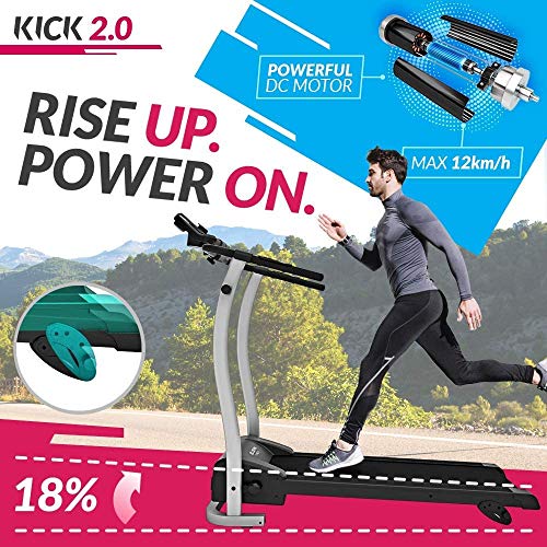 Bluefin Fitness Kick 2.0 Innovadora Cinta de Correr Plegable de Alta Velocidad, Unisex Adulto, Negro, High-Speed Folding Treadmill