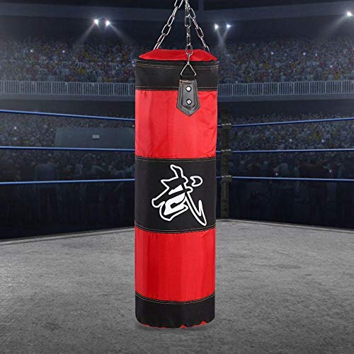 Bnineteenteam Saco de Boxeo Pesado, Bolsa de Boxeo de Entrenamiento con Cadena para Adultos, Hombres, Mujeres (vacío)(100cm-rojo)