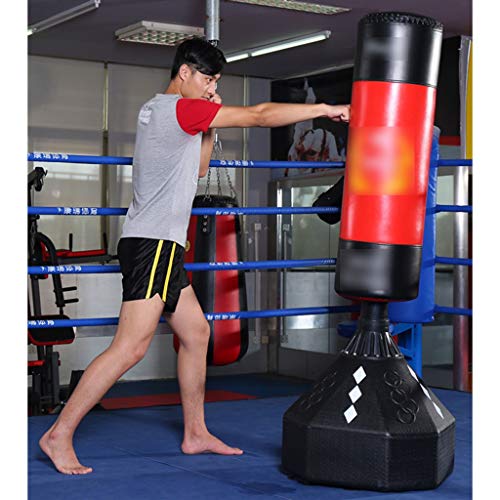 Bolsa de Boxeo Vertical Entrenador de casa de Boxeo Sanda Vertical Bolsa de Boxeo Hijos Adultos aparatos de Gimnasia Vaso (Color : Black, Size : 62 * 62 * 175cm)