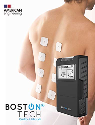 Boston Tech ME-89 plus - Electroestimulador Muscular Digital TENS - EMS digital de dos canales, 24 programas Pre-establecidos ajustables y 8 Electrodos.ideal para tratamiento muscular.