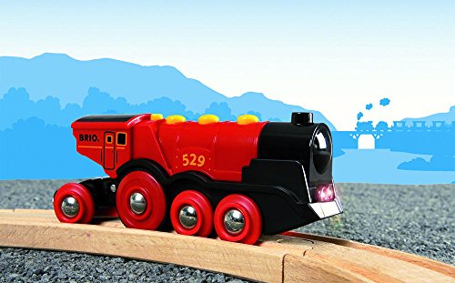 BRIO-33592 Gran Locomotora a Pilas con luz y Sonido, Color Negro, Rojo (RAVENSBURGER 33592)