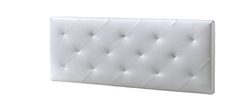 Cabezal tapizado Rombo 150X60 Blanco, Acolchado con Espuma, 8 cm de Grosor, Incluye herrajes para Colgar