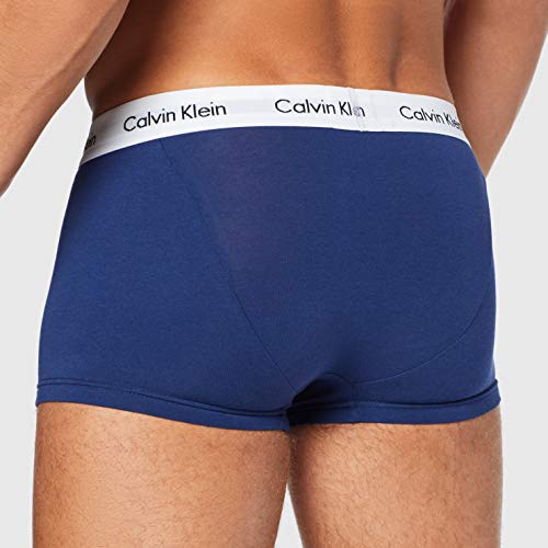 Calvin Klein 3p Low Rise Trunk Bóxers, Multicolor (White/Red/Navy), M (Pack de 3) para Hombre