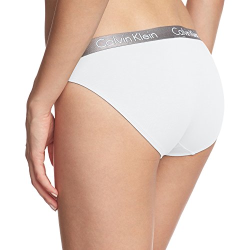 Calvin Klein Radiant Cotton - Bikini Lencería, Blanco (White 100), Medium para Mujer