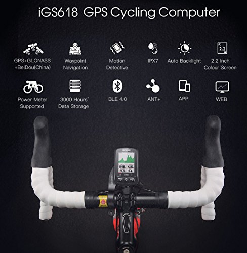 Ciclocomputador GPS iGPSPORT iGS618 inalámbrico bicicleta Ciclismo con mapa de rutade navegación（Mostrar en español）