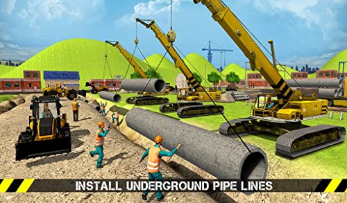 City Road Builder Pipe Line & Town Construction Excavadora Simulador Grúa juegos para niños Loader Truck Sim juego gratis 2018