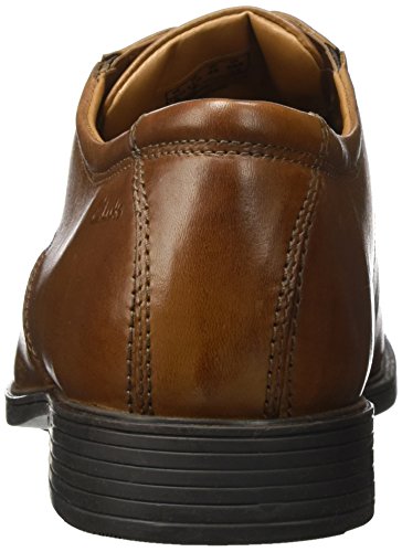 Clarks Tilden Walk, Zapatos de Cordones Derby, Marrón (Dark Tan Leather-), 43 EU