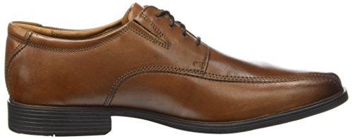 Clarks Tilden Walk, Zapatos de Cordones Derby, Marrón (Dark Tan Leather-), 43 EU