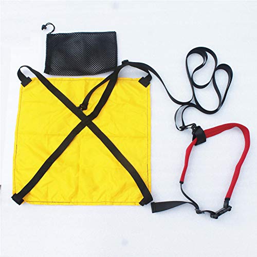 Conjunto de cinturón de entrenamiento de natación, cinturón de natación fijo Cuerdas de entrenamiento de fuerza Bandas de resistencia con cinturón de ejercicio de natación con paracaídas-yellow