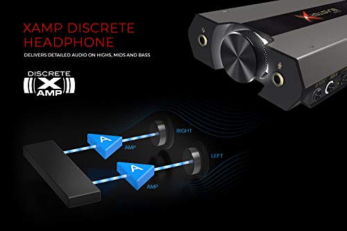 CREATIVE Tarjeta de Sonido USB Externa y DAC para Juegos HD Sound BlasterX G6 7.1 con Amplificador de Cascos Xamp para PS4, PC, Xbox, Nintendo Switch y PC