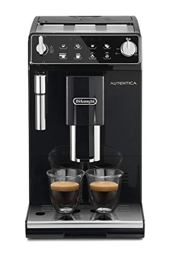 De'longhi Autentica - Cafetera Superautomática para Espresso y Cappuccino, 2 Tazas, Depósito de Agua de 1.3 l, Molinillo de Café Silencioso, Sistema de Auto-apagado, 1450 W, ETAM 29.510.B, Negro