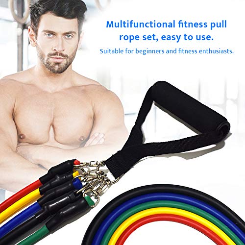 Directtyteam Exercise Resistance Bands Set,11 Pcs Pull Rope Set Elastic Tube Resistance Training Equipment Pull Belt Latex Resistance Rope for Home Gym Fitness