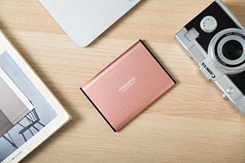 Disco duro externo Portátil 320GB - 2.5" USB 3.0 Ultrafino Diseño Metálico HDD para Mac, PC, Laptop, Ordenador, Xbox one, PS4, Smart TV, Chromebook - Rose Pink
