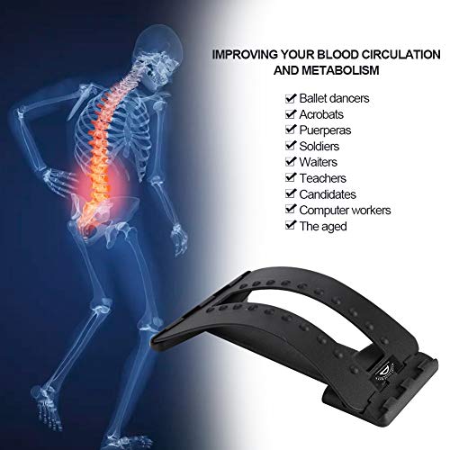 Dispositivo de estiramiento de espalda de múltiples etapas, soporte lumbar de yoga para la espalda, masaje de estiramiento de la columna Pilates, alivia el dolor, relaja las articulaciones