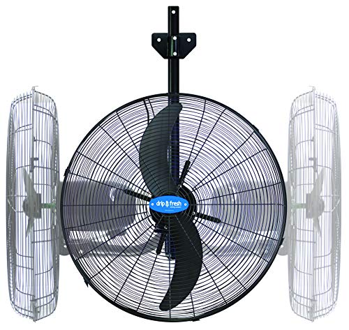 Drip&Fresh C5160 Ventilador Industrial para Nebulización con Soporte a Pared, Regulador de Velocidad de 3 Posiciones, 180º de Orientación, 2 Palas, 130 W, 220/240 V, 50 Hz, Diámetro 50 cm
