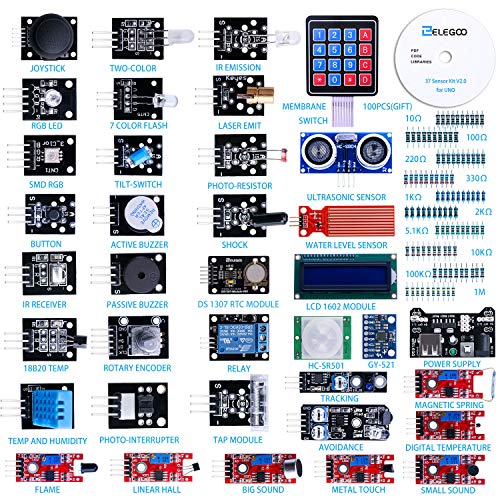 ELEGOO Actualizado 37-en-1 Kit de Módulos de Sensores con Tutorial Compatible con Arduino UNO R3 Mega 2560 Nano Raspberry