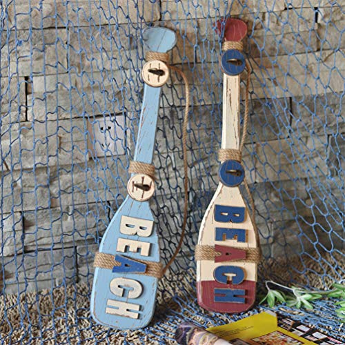 EXCEART Remo Náutico de Madera Rústico King Harbor Remo Remo Artesanía Mediterránea Colgador de Pared Adornos de Fotos para Decoración de Tienda de Oficina en Casa (Color Aleatorio)