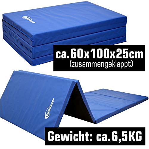 EYEPOWER Colchoneta de Entrenamiento Gimnasia XXL 300x100x5cm Plegable Azul