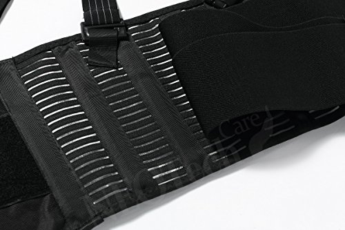 Faja para la espalda con tirantes, apoyo lumbar, cinturón de culturismo/halterofilia - Marca Neotech Care (Talla XXL)