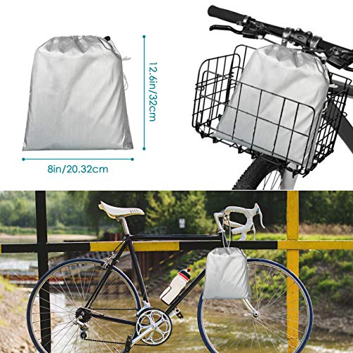 Favoto Funda para Bicicleta Exterior 210D Cubierta Protector al Aire Libre contra Sol Polvo para Montaña Carretera XL Negro+Plata