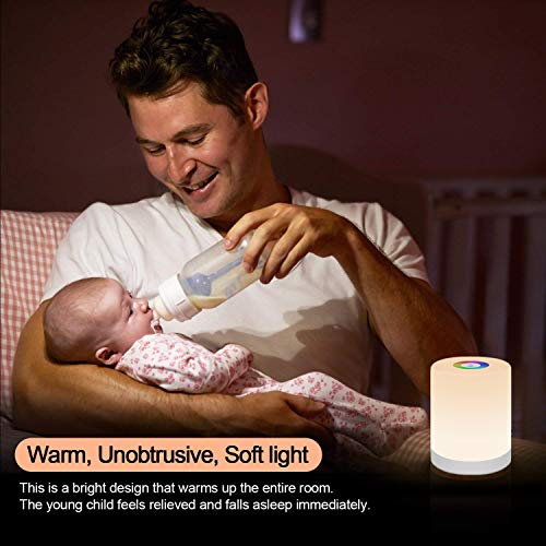 FiDi Tek Lámpara LED Luz Nocturna Regulable, Infantil, Diseño de Control Táctil, para Escritorio Recargable y Camping, 2.4 W