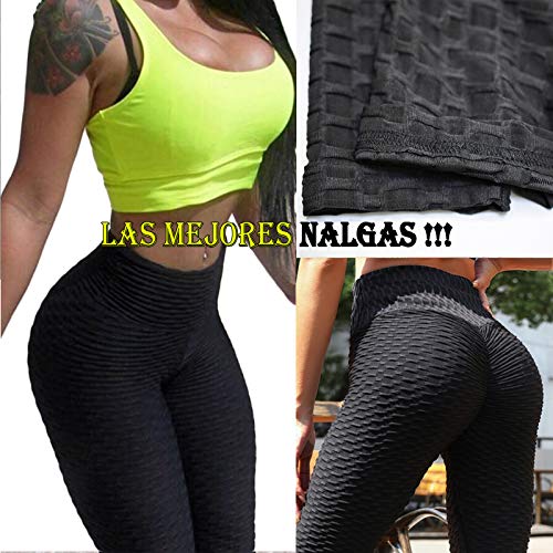 FITTOO Mallas Pantalones Deportivos Leggings Mujer Yoga Alta Cintura Gran Elásticos Fitness Negro L