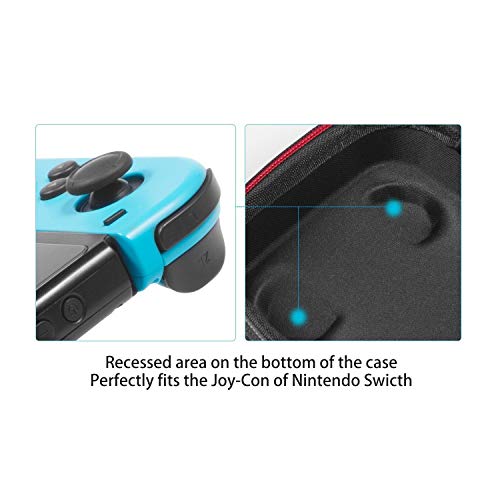 Funda para Nintendo Switch – Younik Versión mejorada Viaje rígida Case con más Espacio de almacenamiento para 19 Juegos, oficial adaptador de AC y otros accesorios Nintendo Switch