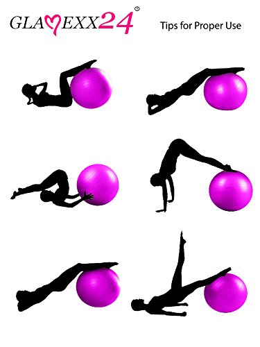 Gloop - Pelota blanda de gimnasia gruesa antipinchazos, pelota de pilates, bandas de resistencia, Unisex, Negro
, 25 cm