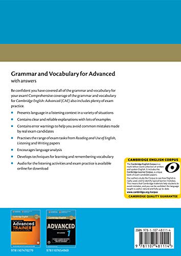 Grammar and Vocabulary for Advanced. Book with Answers and Audio. (Cambridge Grammar for Exams)