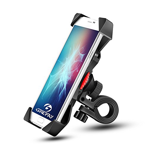 Grefay Soporte Movil Bicicleta Soporte Universal Manillar Motocicleta para 3.5"-6.5" Smartphones con Rotación 360°
