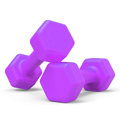 Guoqunshop Mancuernas/Ejercicio Fitness Workout Pesos Pesa de Neopreno Barra señoras de Fitness con Mancuernas, Juego de 2 Fitness con Mancuernas (Color : Purple, tamaño : 1kg×2pieces)