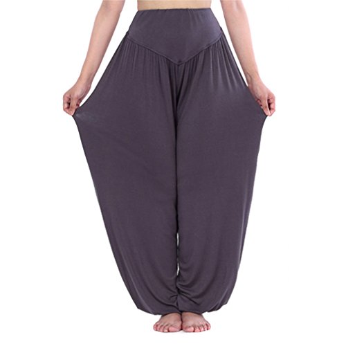 Hoerev Pantalón ancho de Yoga, tejido elástico muy suave -  negro -