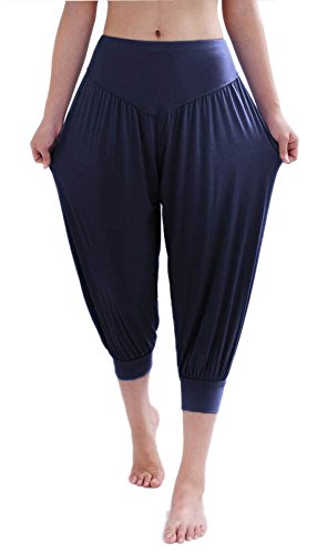 Hoerev - Pantalones capri para mujer, muy suaves, modales, elastano, para yoga, pilates, capri -  -  X-Large