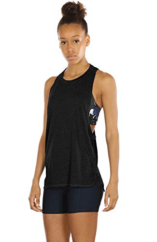 icyzone Sueltas y Ocio Camiseta sin Mangas Camiseta de Fitness Deportiva de Tirantes para Mujer(Paquete de 3) (M, Negro/Gris/Lavanda)