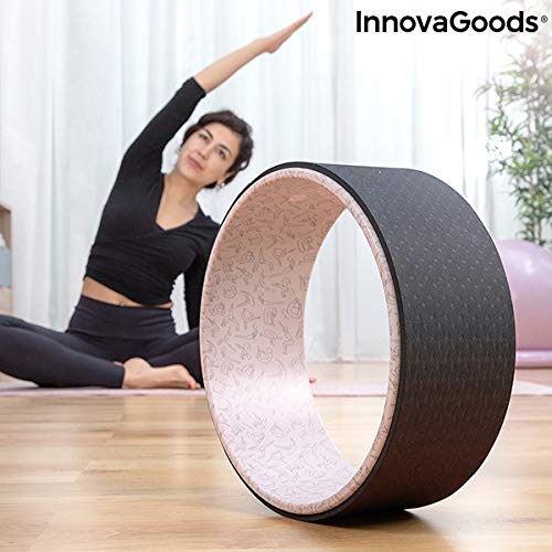 InnovaGoods Rueda de Yoga Rodha, Unisex Adulto, Negro, Ø 33 x 13 cm