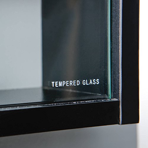 Inter Link Simply Vitrina de madera MDF y vidrio, Negro, 80 x 9.5 x 60 cm