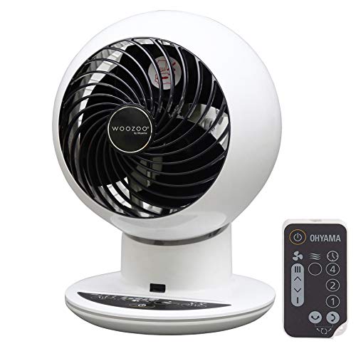 Iris Ohyama, ventilador silencioso, oscilante y ultra potente con control remoto - Woozoo - PCF-SC15T, blanco, 38 W, 30 m², 21 x 21 x 29 cm