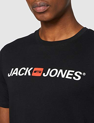 Jack & Jones Jjecorp Logo tee SS Crew Neck Noos Camiseta, Negro (Black Detail: Slim Fit), XX-Large para Hombre