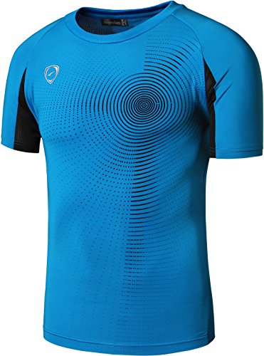 jeansian Hombre Camisetas Deportivas Wicking Quick Dry tee T-Shirt Sport Tops LSL133 (US S(165-170cm 60-65kg), LSL013_Oceanblue)