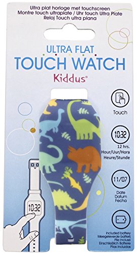 KIDDUS Reloj LED Digital para niña o niño. Pulsera de Silicona Suave para niños y Adultos. Batería Japonesa reemplazable. Fácil de Leer y Aprender Las Horas. KI10207 Dinos