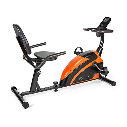 KLAR FIT Relaxbike 6.0 SE Bicicleta reclinada - Bicicleta estática, Volante de inercia de 12 kg, Resistencia magnética de 8 Niveles, Soporte para Tablet, Silencioso, hasta 100 kg, Naranja