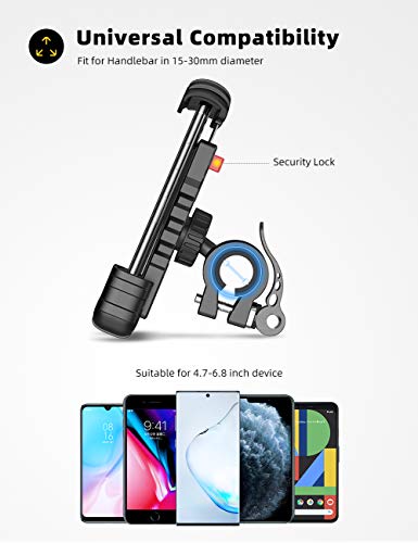 Lamicall Soporte Movil Bicicleta, Soporte Motocicleta - Universal Rotación 360° Soporte Manillar para Phone 11 Pro MAX, XS MAX, XR, X, 8, 7, 6S, Samsung S10 S9 S8 S7, Huawei, 4.7-6.8" Smartphones